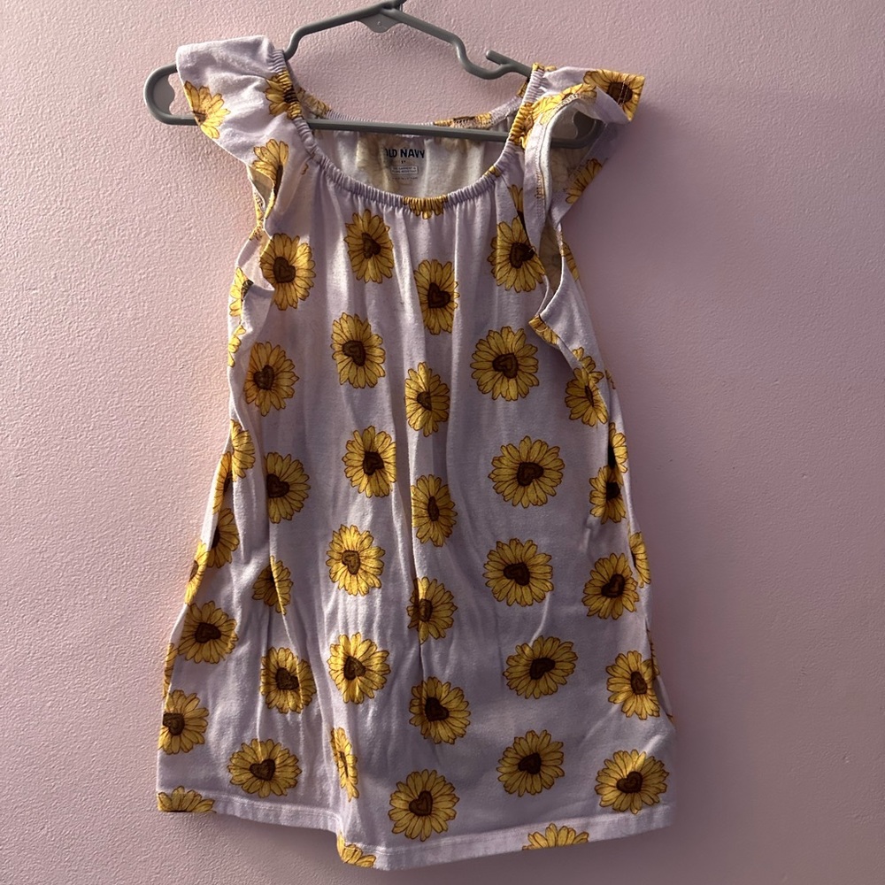 Old navy sunflower PJ nightgown size 3T